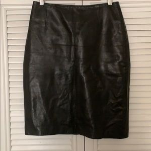 Black leather skirt